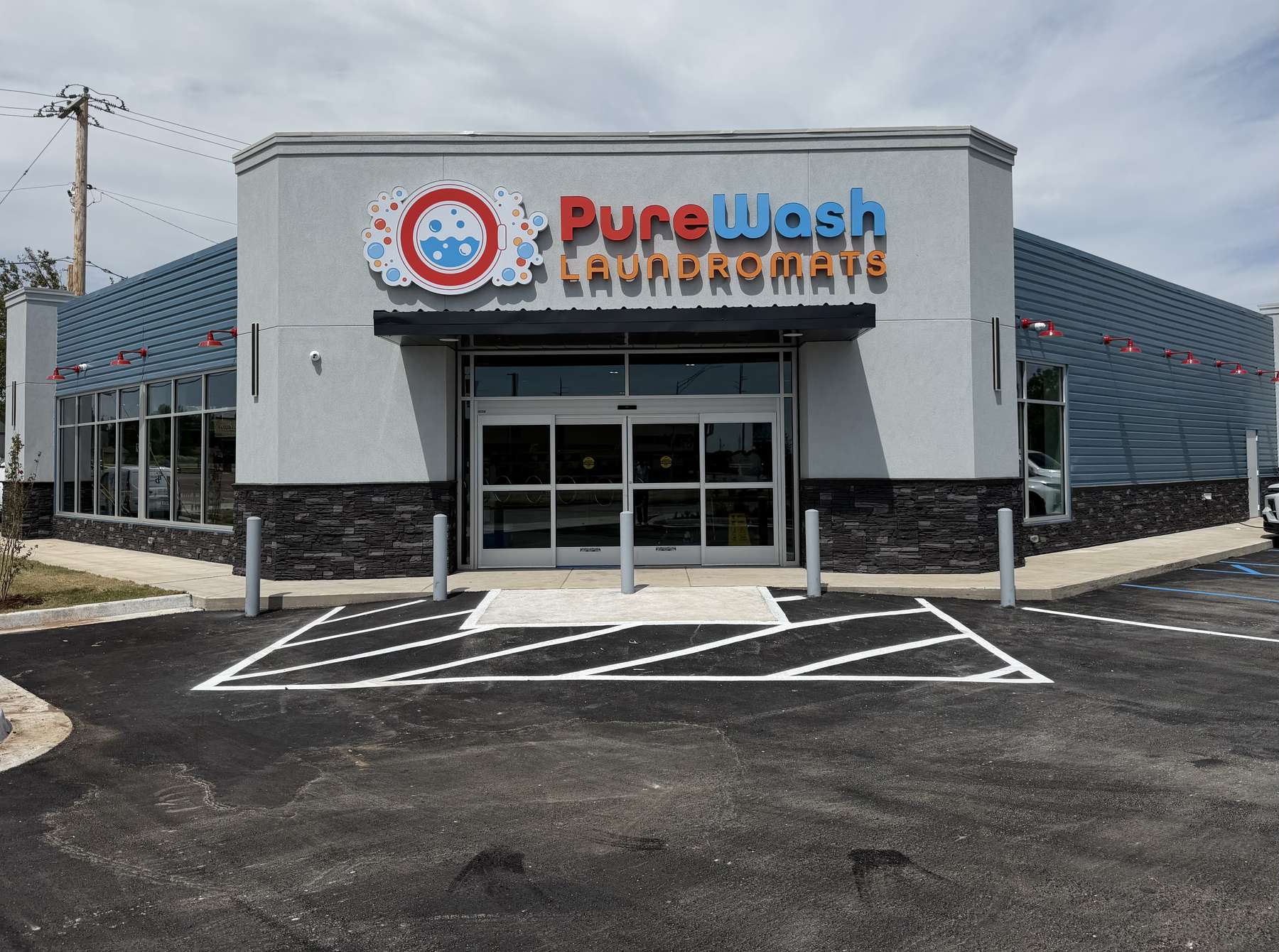 PureWash Laundromat storefront in Lawton, OK